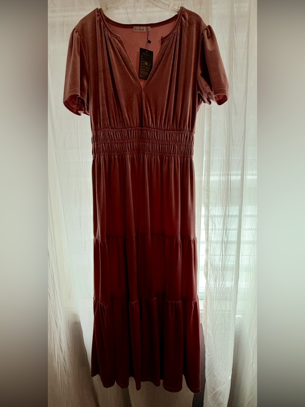 NWT R. Vivimos Pink Velvet Women’s Dress